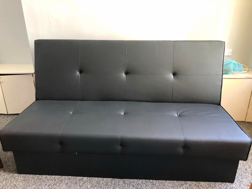 Black faux leather seater - faux,