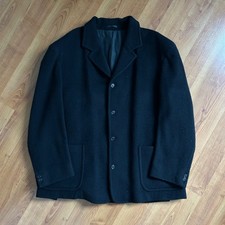 Crombie Scotland Black Pure New Wool Short Coat Mens Size XL