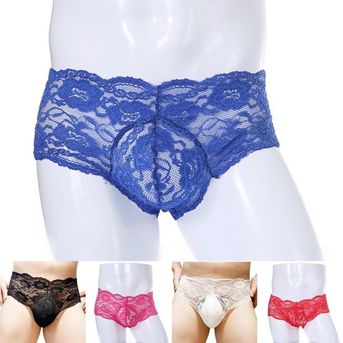 Men jacquard sheer lace brief - sheer,