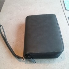 Leather backed zipped two section 6 ring Personal Organiser complete with pages