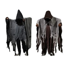 Adult Grim Reaper Costume Mens Phantom Halloween Horror Robe Cloak Fancy Dress