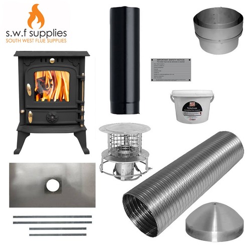 Woodburner and flue liner - woodburner, 9m