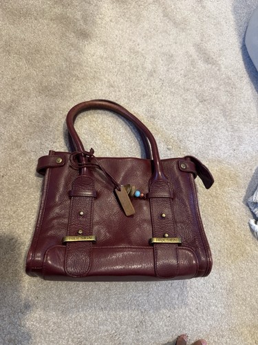 Burgundy hidesign leather bag - burgundy,
