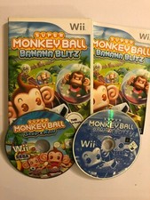 2 x PAL NINTENDO Wii GAMES SUPER MONKEY BALL BANANA BLITZ + STEP & ROLL