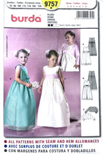 Burda Pattern 9757 Girls Formal Flower Girl Party Bridesmaid Dress Sizes 2 - 8