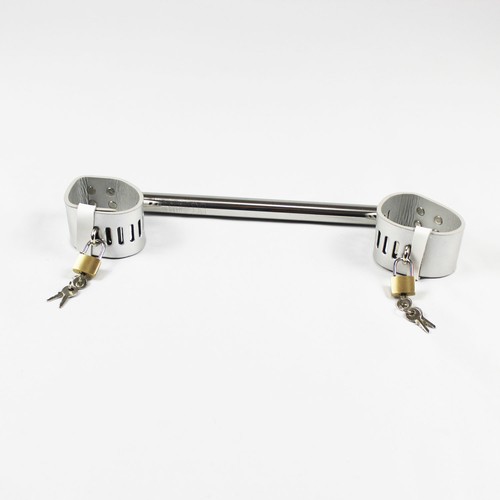Silver spreader bar handcuffs - silver,