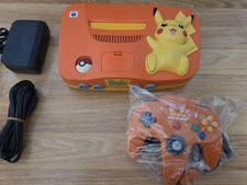 Official Nintendo 64 Console N64 - Pikachu Orange NTSC-J [Tested Working]