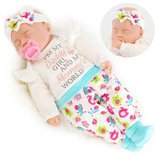 18” Baby Doll Girl Sleeping Soft Bodied Toy with Sound & Dummy BiBi Doll Boo