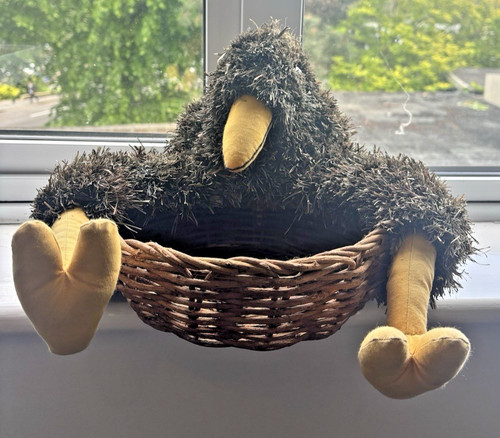 Rustic crow raven - bird, basket