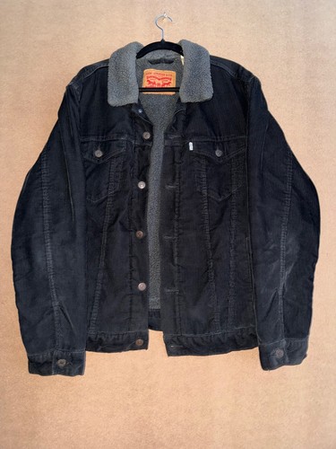 Levi black corduroy sherpa - black,