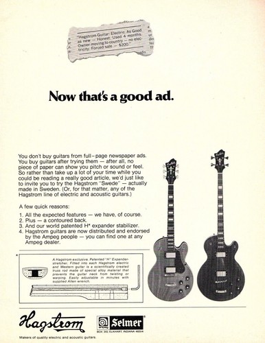 Vtg 70s hagstrom - hagstrom, swede
