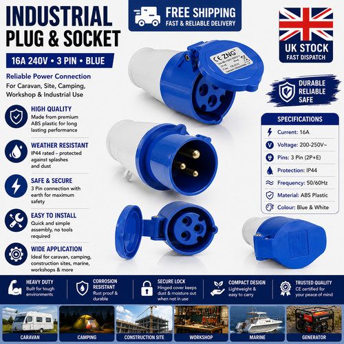 Amp 240v site trailing plug - 240v,