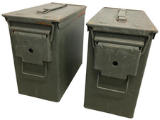 Storage Box Ammo Tin x 2 PA19 Metal Size 0.50 CAL Ammunition Prepper Upcycle
