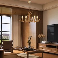 Retro brown antler chandelier - brown,