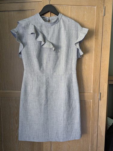 Oliver bonas grey ruffle shift - grey,