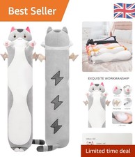 28-Inch Long Gray Cat Plush