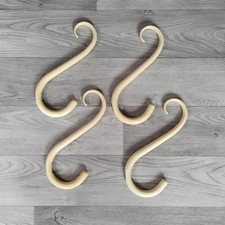 Vintage Large Cream Plastic Coat Hat Bag Hooks x 4 Tail / S Shaped MCM 