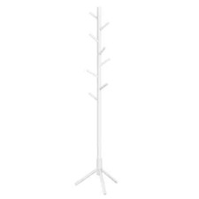 Wooden Coat Stand Freestanding Hallway Coat Rack Tree 8 Hooks Hanger