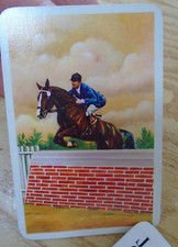 PLAYING CARD SET SHOW JUMPING HORSE EQUESTRIAN THEME 1950S ERA COMPLETE  stoP21