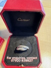Genuine Cartier Trinity White Gold Ring Size 49