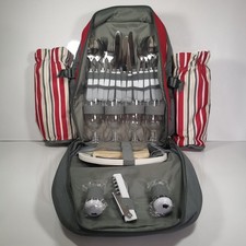 Picnic Backpack Set for 4 Persons with Insulated Cooler Compartment Tableware UK