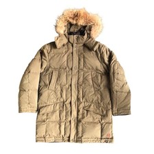 Hugo Boss Padded Parka Jacket Owe-F Men's 48 Large Green Faux Fur Hooded Coat