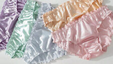 5 Pack Silky Frilly Lolita Bikini Shiny Satin Brief Panties 29-33" Hips S