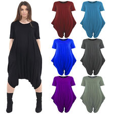 Womens Cap Sleeve Baggy Harem Jumpsuit Italian Drape Lagenlook Summer Playsuit