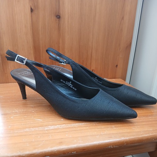 Ladies black slingbacks - m&s,