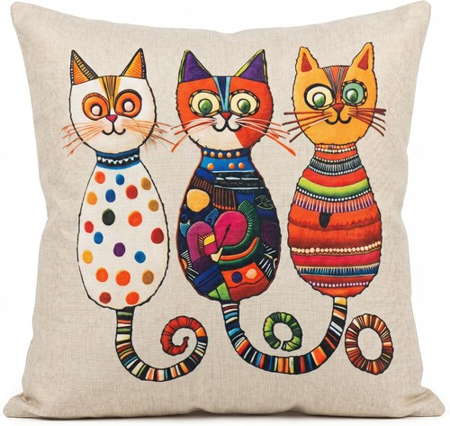 Cat cushion cover - cushion, 45x45cm