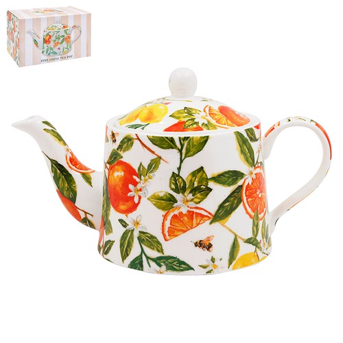 Ceramic tea pot - pot, orange