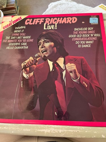 Cliff richard live vinyl - live, lp