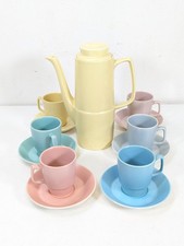 RETRO Empire IMAGE 70 Coffee Pot & 6x Cups & Saucers Matt Glaze Multicoloured