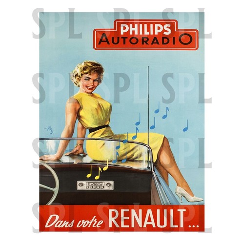 Phillips auto radio - metal, sign