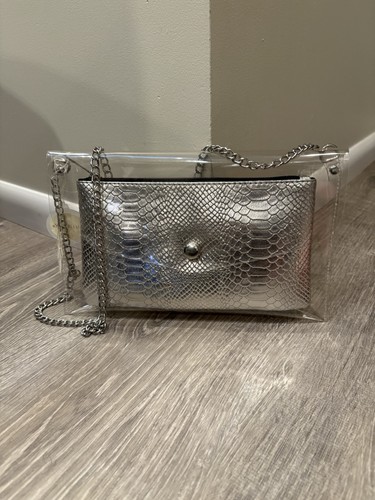 Clear shoulder bag with - clear,