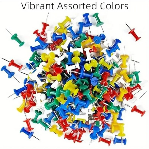 Colourful thumb tacks - colourful, push