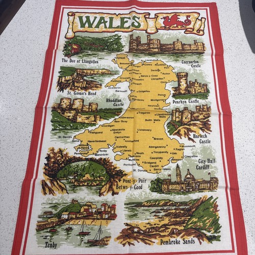 Vintage wales welsh map - wales, tea