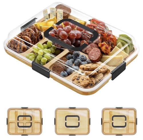 Bamboo charcuterie board with - bamboo,