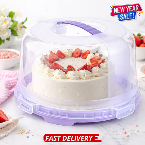 Round plastic cake storage - round, box