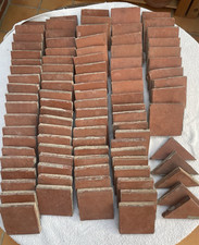 Reclaimed Edwardian Red Quarry Tiles 4in x 4in - 131 Total. 