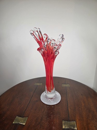 Vintage large hand blown - large, red