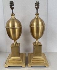 Pair Brass Table Side Lamps