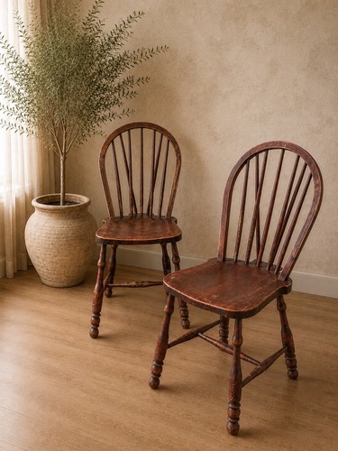 Pair ercol style windsor - of,