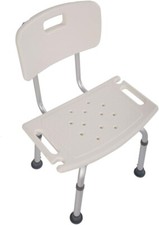 Height Adjustable Shower and Bath Stool with Removable Back, Anti Slip Feet, Med