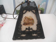 Antique Slag Glass Ceiling Light Shade-Rare!- Old coach house-York-REDUCED!!