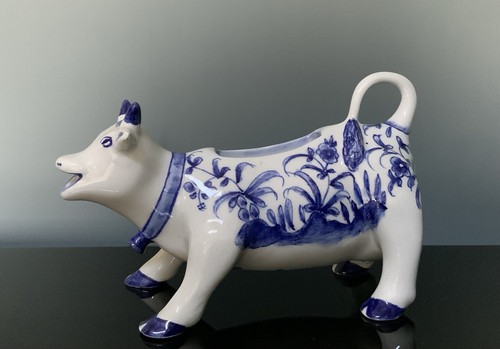 Vintage hand painted blue - hand,