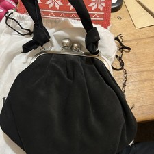 Hobbs Evening Bag, Small Black Suede, Inside Zip Pocket.