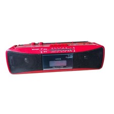 Sharp QT-250 Radio Cassette 1980s Stereo BoomBox / Working RED
