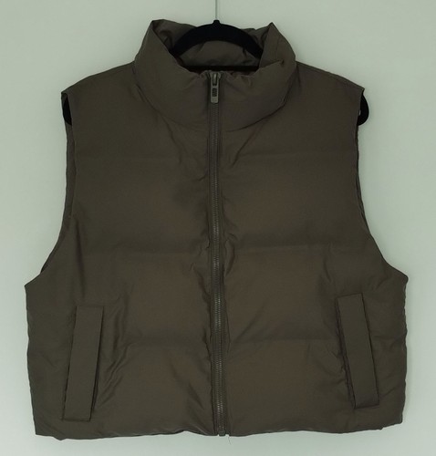 Zara khaki green padded zip - zara,