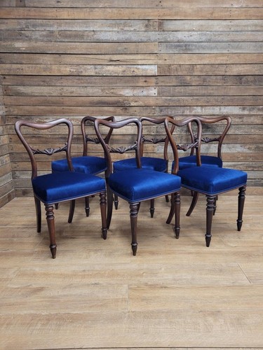 Six mahogany victorian dining - six,
